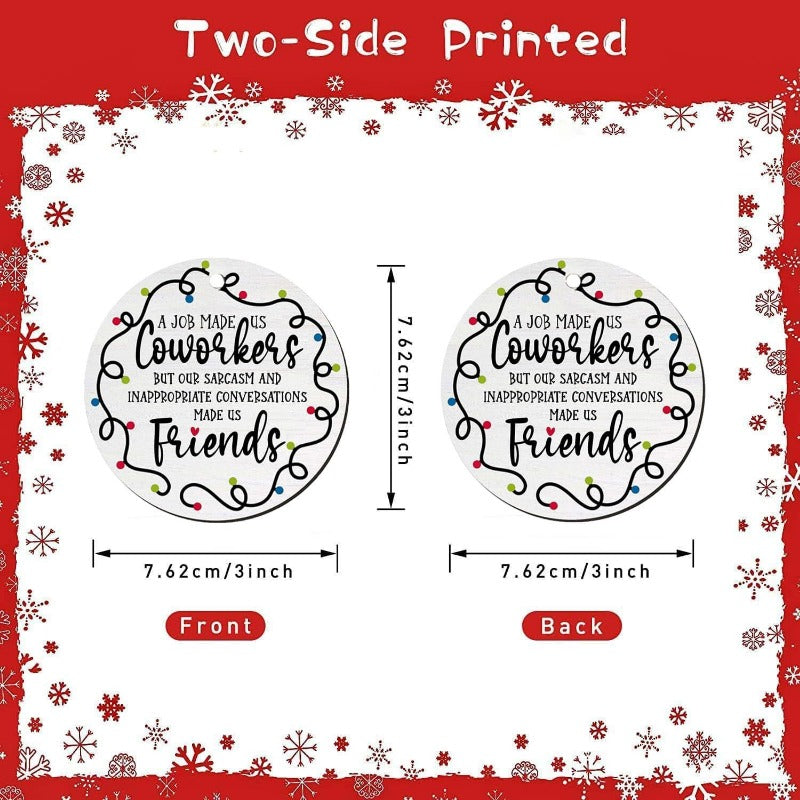 Wholesale Christmas Logo Wooden Round Pendant Ornament